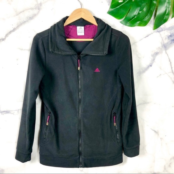 adidas Jackets & Blazers - ADIDAS Fleece ZipUp Jacket Black